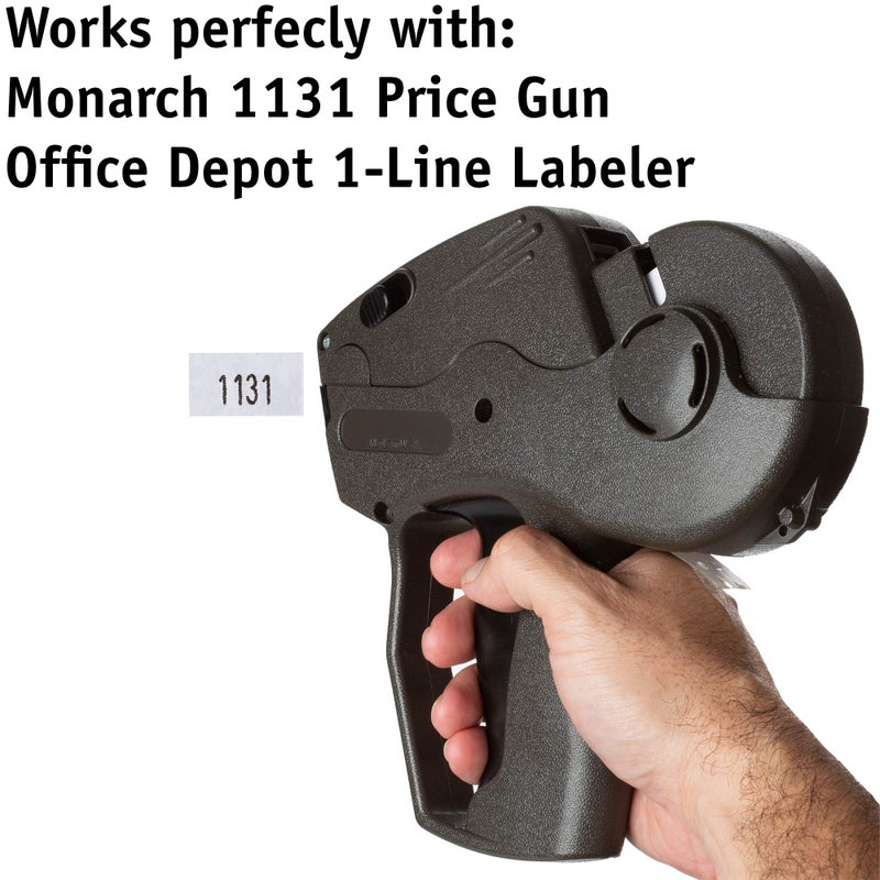 Labels for Us Labels for Monarch 1136 Labeler - White - 14,000 Labels - Pack with 8 Rolls - Ink Roller Included - Manufactured by Labels for Us - Prime - Image 3